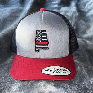 Gray and Red Alabama Hat